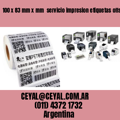 100 x 83 mm x mm  servicio impresion etiquetas offset
