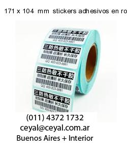 171 x 104  mm  stickers adhesivos en rollos