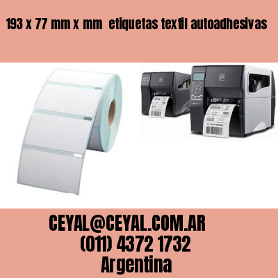 193 x 77 mm x mm  etiquetas textil autoadhesivas