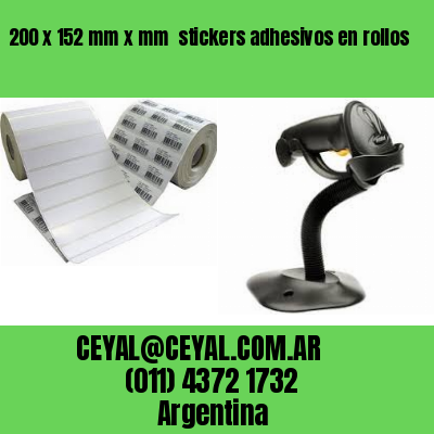 200 x 152 mm x mm  stickers adhesivos en rollos