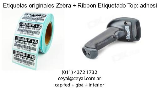 Etiquetas originales Zebra   Ribbon Etiquetado Top: adhesivo   ribbo