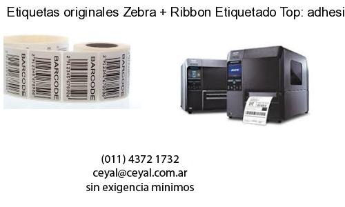 Etiquetas originales Zebra   Ribbon Etiquetado Top: adhesivo   ribbo