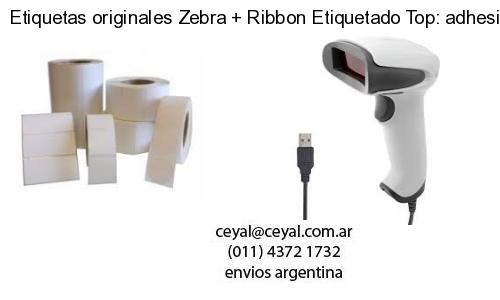 Etiquetas originales Zebra   Ribbon Etiquetado Top: adhesivo   ribbo