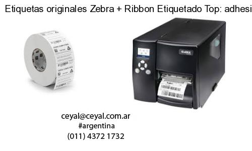 Etiquetas originales Zebra   Ribbon Etiquetado Top: adhesivo   ribbo