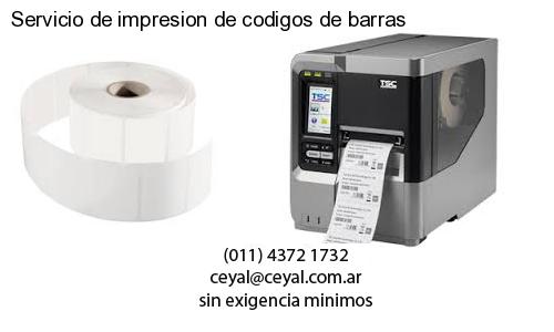 Servicio de impresion de codigos de barras