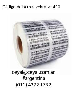 Código de barras zebra zm400