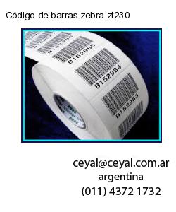 Código de barras zebra zt230