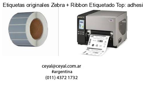 Etiquetas originales Zebra   Ribbon Etiquetado Top: adhesivo   ribbo