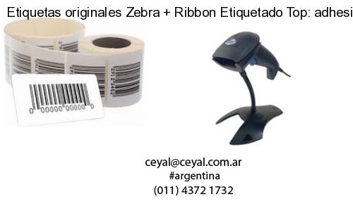 Etiquetas originales Zebra   Ribbon Etiquetado Top: adhesivo   ribbo