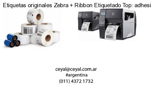 Etiquetas originales Zebra   Ribbon Etiquetado Top: adhesivo   ribbo