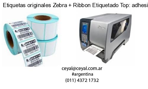Etiquetas originales Zebra   Ribbon Etiquetado Top: adhesivo   ribbo