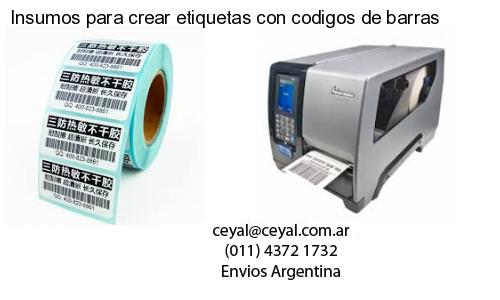 Insumos para crear etiquetas con codigos de barras