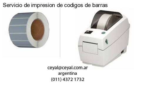 Servicio de impresion de codigos de barras