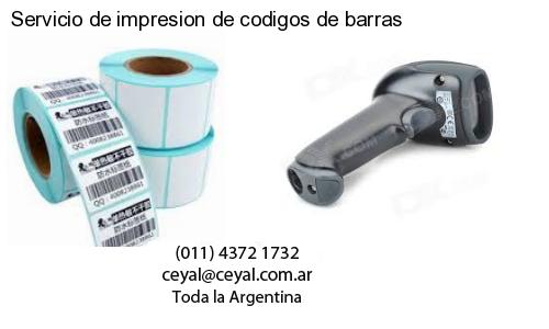 Servicio de impresion de codigos de barras