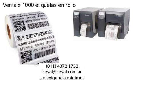 Venta x 1000 etiquetas en rollo