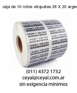 caja de 10 rollos etiquetas 38 X 20 argentina