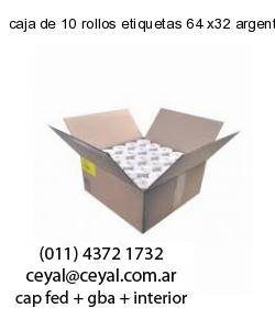 caja de 10 rollos etiquetas 64 x32 argentina