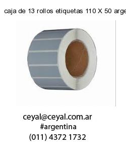 caja de 13 rollos etiquetas 110 X 50 argentina