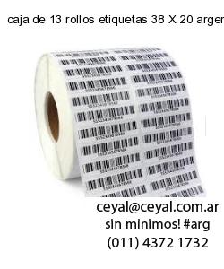 caja de 13 rollos etiquetas 38 X 20 argentina
