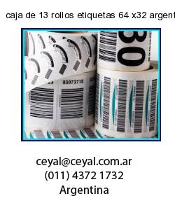 caja de 13 rollos etiquetas 64 x32 argentina