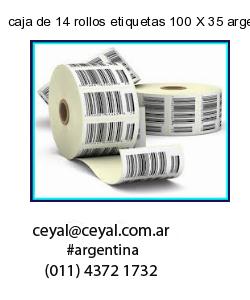 caja de 14 rollos etiquetas 100 X 35 argentina