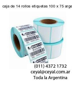 caja de 14 rollos etiquetas 100 x 75 argentina