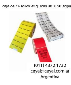 caja de 14 rollos etiquetas 38 X 20 argentina