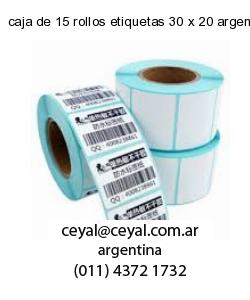 caja de 15 rollos etiquetas 30 x 20 argentina