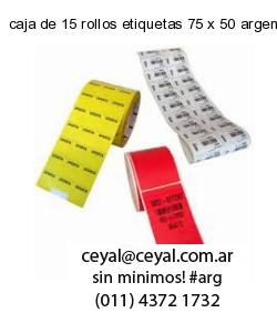 caja de 15 rollos etiquetas 75 x 50 argentina