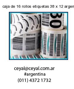 caja de 16 rollos etiquetas 38 x 12 argentina