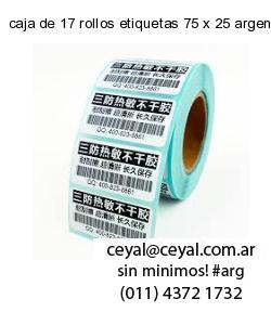 caja de 17 rollos etiquetas 75 x 25 argentina