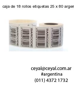 caja de 18 rollos etiquetas 25 x 80 argentina