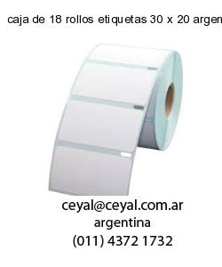 caja de 18 rollos etiquetas 30 x 20 argentina