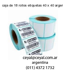 caja de 18 rollos etiquetas 40 x 40 argentina