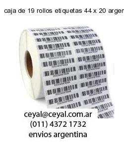 caja de 19 rollos etiquetas 44 x 20 argentina
