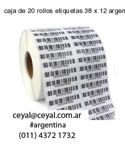 caja de 20 rollos etiquetas 38 x 12 argentina