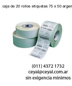 caja de 20 rollos etiquetas 75 x 50 argentina