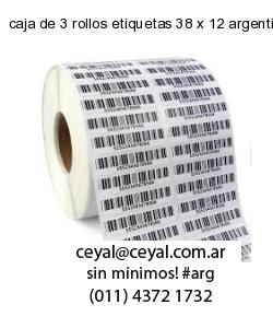 caja de 3 rollos etiquetas 38 x 12 argentina