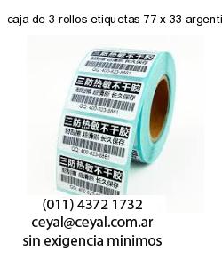 caja de 3 rollos etiquetas 77 x 33 argentina