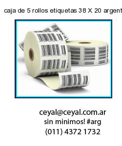 caja de 5 rollos etiquetas 38 X 20 argentina