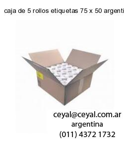 caja de 5 rollos etiquetas 75 x 50 argentina