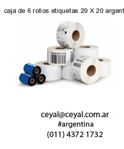 caja de 6 rollos etiquetas 29 X 20 argentina