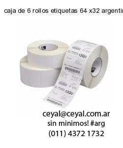 caja de 6 rollos etiquetas 64 x32 argentina