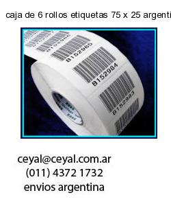 caja de 6 rollos etiquetas 75 x 25 argentina