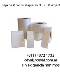caja de 6 rollos etiquetas 80 X 50 argentina