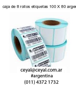 caja de 8 rollos etiquetas 100 X 80 argentina