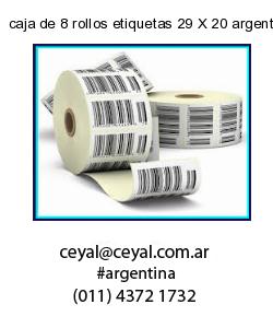 caja de 8 rollos etiquetas 29 X 20 argentina