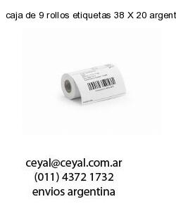 caja de 9 rollos etiquetas 38 X 20 argentina