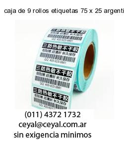 caja de 9 rollos etiquetas 75 x 25 argentina