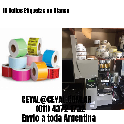 15 Rollos Etiquetas en Blanco